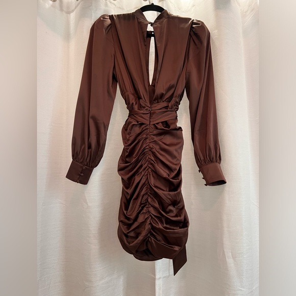 Majorelle chestnut brown mini dress. Size S - Picture 2 of 3